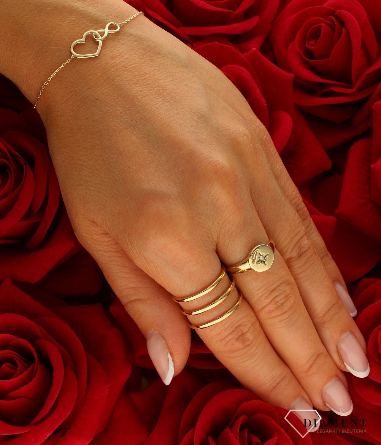 Złota bransoletka damska 375 celebrytka nieskończona miłość BR 5281 375. Złota bransoletka damska. Złota bransoletka próby 375. Bransoletka złota damska delikatna celebrytka. Bransoletka złota celebrytka idealna na pr.jpg